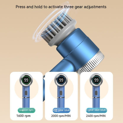 HOMEFISH Electric Spin Scrubber with 5 Brush Heads – Rechargeable, 3-Speed Handheld Shower Cleaner
