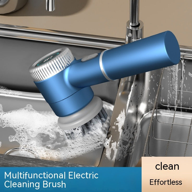 HOMEFISH Electric Spin Scrubber with 5 Brush Heads – Rechargeable, 3-Speed Handheld Shower Cleaner