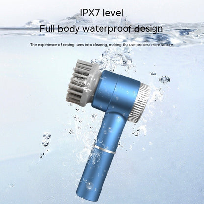 HOMEFISH Electric Spin Scrubber with 5 Brush Heads – Rechargeable, 3-Speed Handheld Shower Cleaner